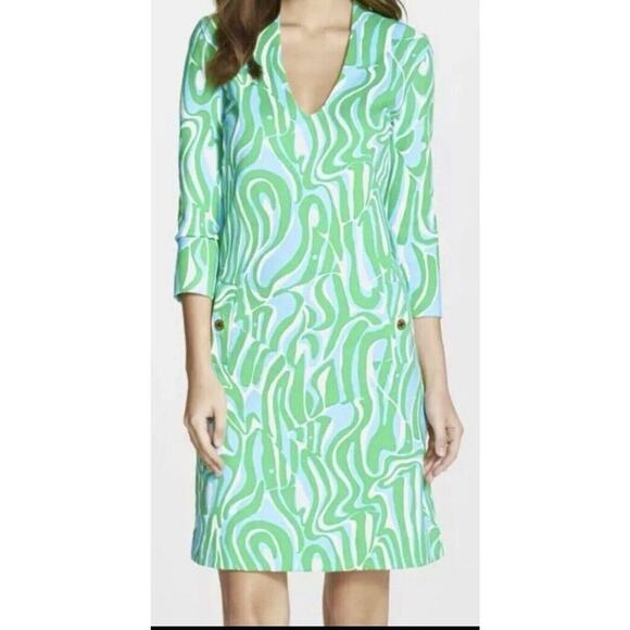 Lilly Pulitzer green Charlena Resort Finders Keepers Shift Dress Sz XXS Nautical - Picture 1 of 12